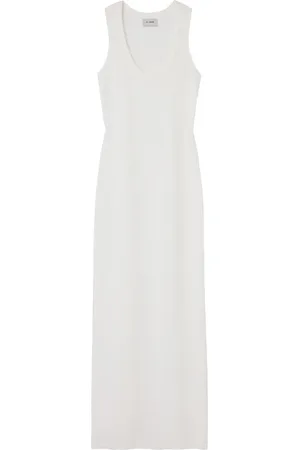 ST. JOHN Scoop-neck fine-ribbed maxi dress