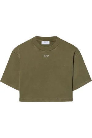 OFF-WHITE Logo-embroidered ribbed T-shirt