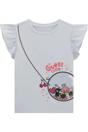 Guess Ruffle-sleeve cotton t-shirt