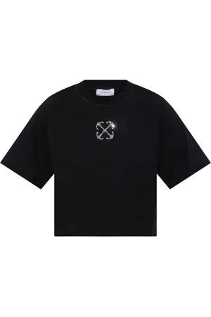 OFF-WHITE Jewelled-logo cropped t-shirt