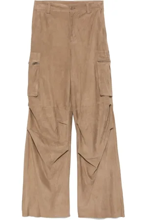 SALVATORE SANTORO Suede cargo trousers