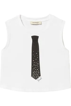 Twin-Set Rhinestone-embellished printed tank top