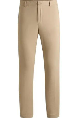 HUGO BOSS Straight-leg seersucker trousers