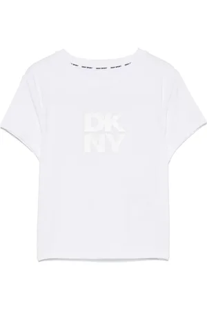 DKNY Foil-logo cropped T-shirt