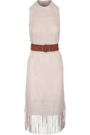 AKRIS Fringed hem dress