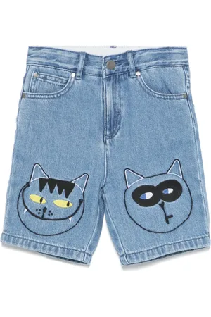 Stella McCartney Embroidered denim shorts