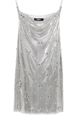 VERSACE Aluminum metal mesh dress
