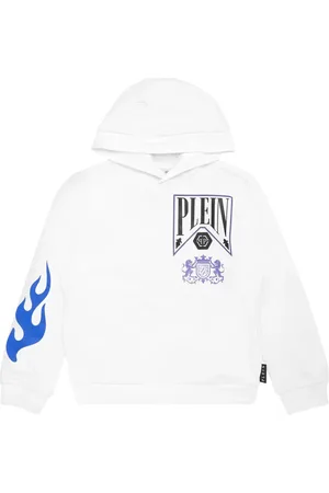 Philipp Plein Strass Flame Racing hoodie