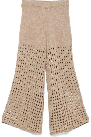 Twin-Set Lurex-knit trousers