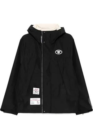 A Bathing Ape Logo hooded windbreaker jacket