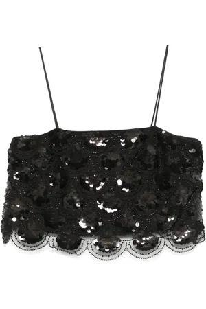 ROTATE Sequinned crop top