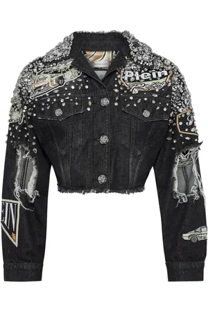 Philipp Plein Crystal-embellished denim jacket