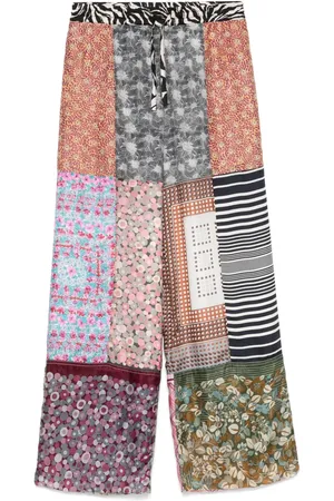 Marine Serre Regenerated silk-scarves trousers