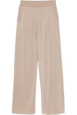 PESERICO SIGN Lam??-effect trousers