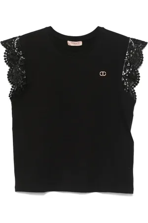 Twin-Set Lace-cap-sleeves T-shirt