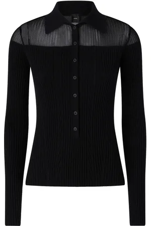 Pinko Ribbed long-sleeved polo shirt