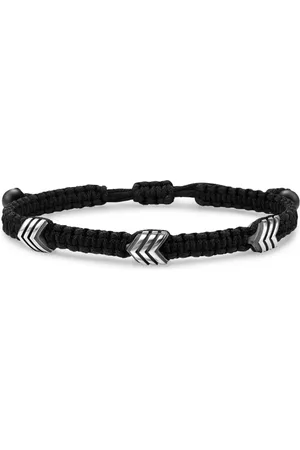David Yurman Sterling woven onyx bracelet