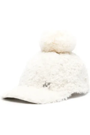 MONNALISA Faux-shearling logo-plaque cap