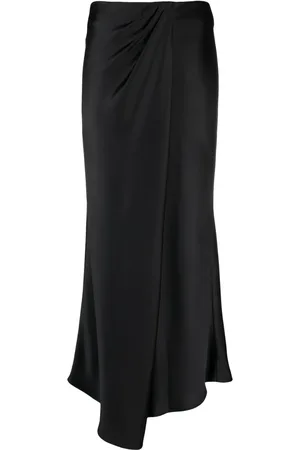 Pinko Satin-finish asymmetric maxi skirt