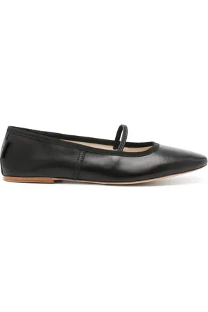 A.P.C. Round-toe leather ballerina shoes