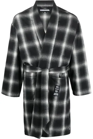 NEIGHBORHOOD Checkerboard print belted coat
