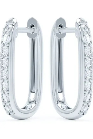 LOEV 14K recycled white gold Allday diamond hoop earrings