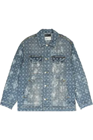 Purple Brand Monogram-jacquard denim jacket