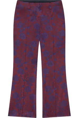 DRIES VAN NOTEN Floral-jacquard trousers