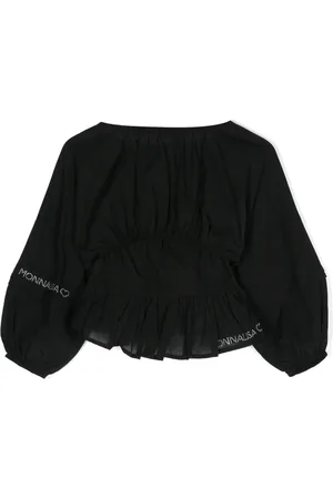MONNALISA Logo-embellished cotton blouse