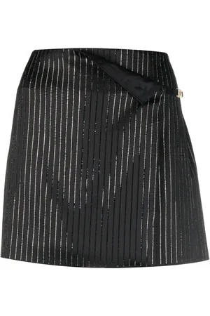 GCDS Logo Clip Pinstrip rhinestone-embellished skirt