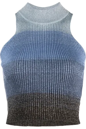 GCDS Degrad?? ribbed-knit cropped top