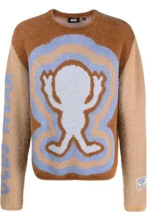 GCDS Wirdo Win Hairy jacquard jumper