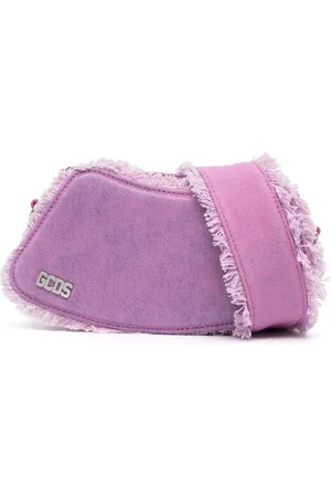 GCDS Comma curved denim shoulder bag