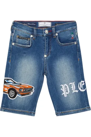 Philipp Plein Formentera Cars Racing denim shorts