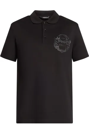 VERSACE Logo-embroidered polo shirt