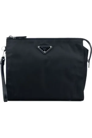 Prada Triangle-logo clutch bag