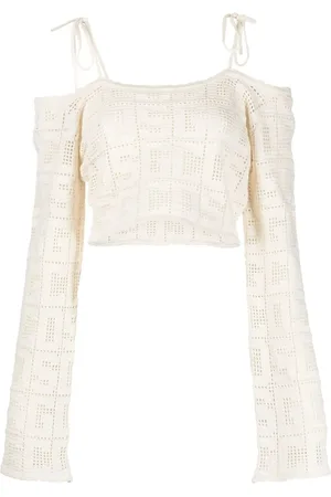GCDS Crochet-knit logo crop top