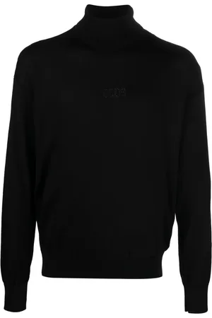 GCDS Logo-embroidered roll-neck jumper