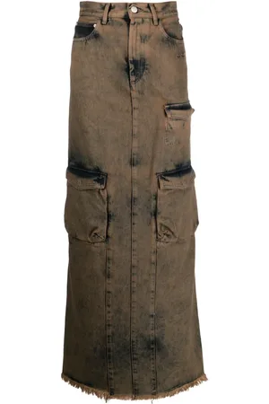 GCDS Maxi denim cargo skirt
