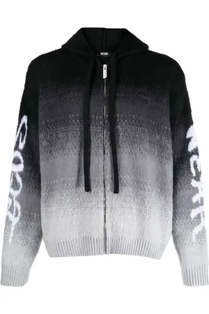 GCDS Intarsia-knit hooded jacket