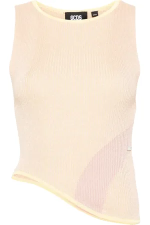 GCDS Comma asymmetric ribbed top