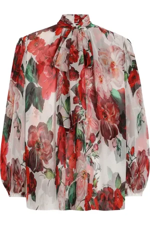 Dolce & Gabbana Rose-print chiffon blouse