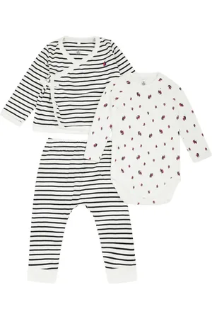 Petit Bateau Striped cotton trousers set