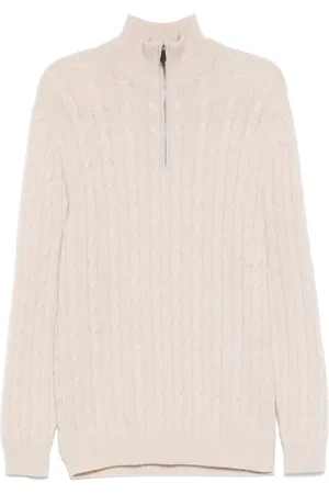N.PEAL Albemarle Cable Half Zip sweater
