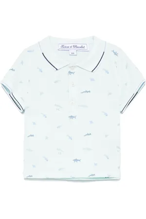Tartine Et Chocolat Shark-print polo shirt