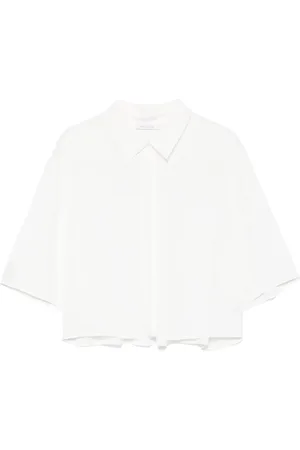 Patrizia Pepe Logo-plaque cropped shirt