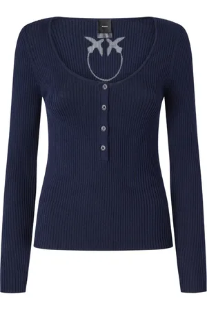 Pinko Love Birds-logo ribbed top