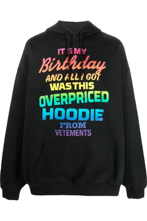 Vetements Rainbow text-print hoodie