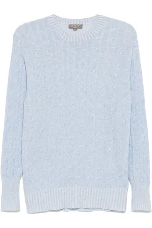 N.PEAL Thames Cable Round Neck sweater