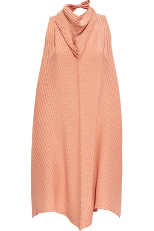 Issey Miyake Pliss?? halterneck mini dress